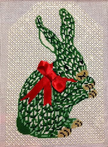 Kate Dickerson Herend Needlepoint Bunny | Stitch Style Blog