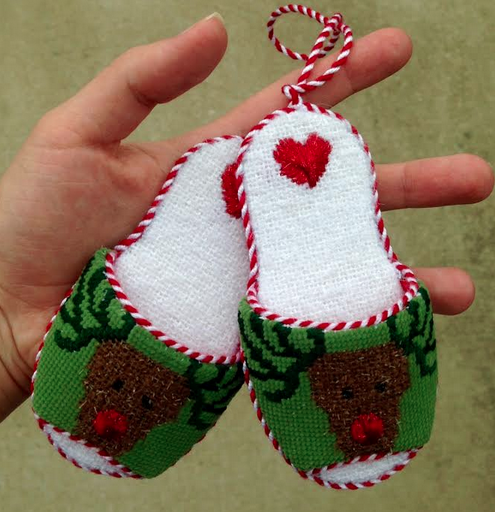 Kathy Schenkel Reindeer Slippers